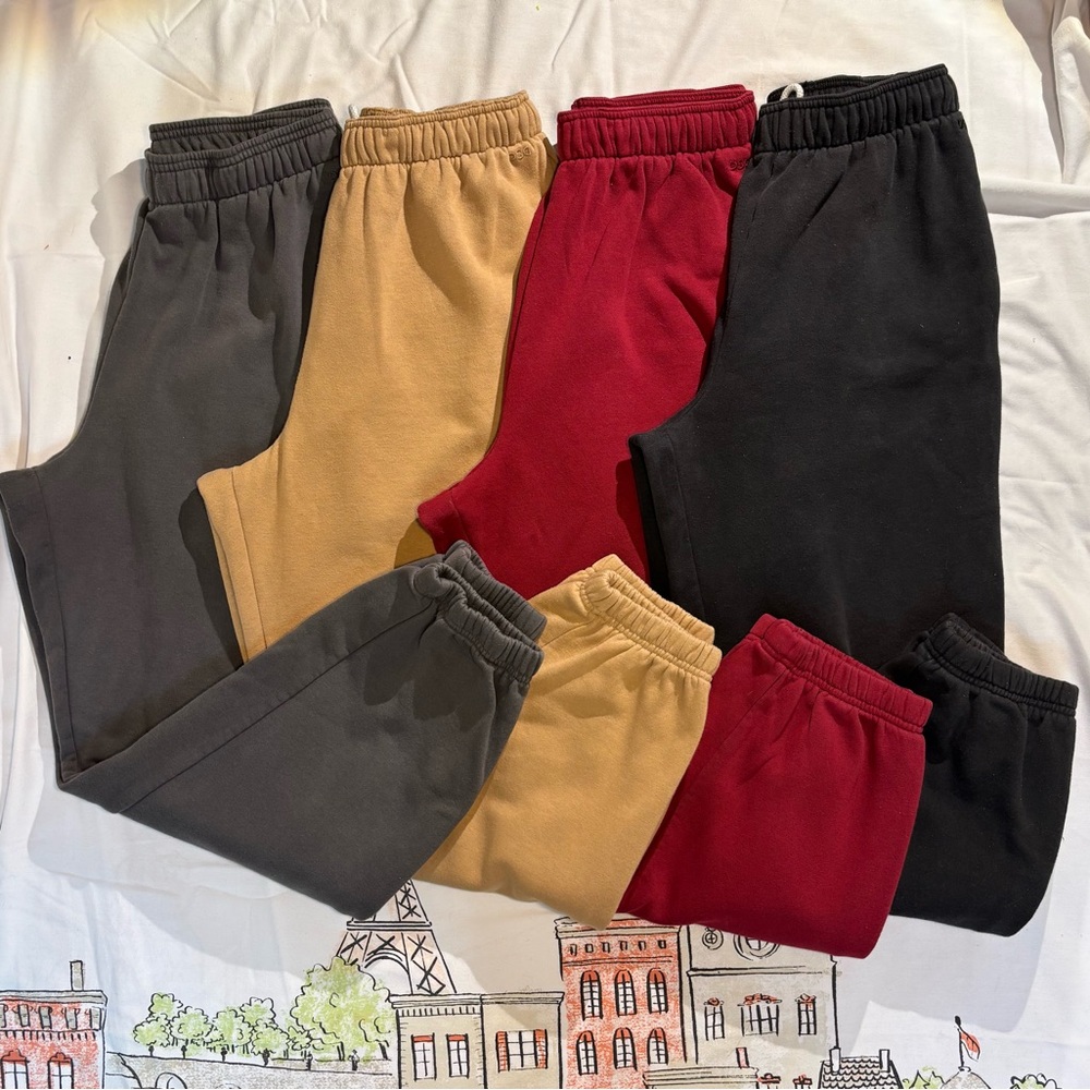 Cozy Women's Jogger Pants Set - Black, Red, Tan, Gray